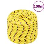 vidaXL Boottouw 12 mm 100 m polypropyleen geel, Verzenden, Nieuw