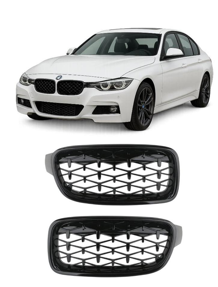 Grillen set | Nieren | BMW 3-serie F30 | 2012-2018 | Glanzen, Auto-onderdelen, Carrosserie en Plaatwerk, Nieuw, BMW, Verzenden