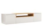 TV-bord LOFT 160 cm hangend wit naturel - 47807, Ophalen of Verzenden, Nieuw