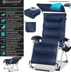 Tuinstoel - Ligstoel - Verstelbaar - Opvouwbaar - Blauw - KE, Tuin en Terras, Verzenden, Zo goed als nieuw