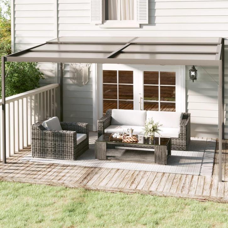 vidaXL Prieel met dak 4x3x2,5 m aluminium en staal, Tuin en Terras, Partytenten, Nieuw, Verzenden