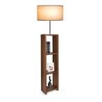 [lux.pro] Staande lamp Redditch 150 cm E27 houtkleurig zwart, Huis en Inrichting, Lampen | Vloerlampen, Verzenden, Nieuw