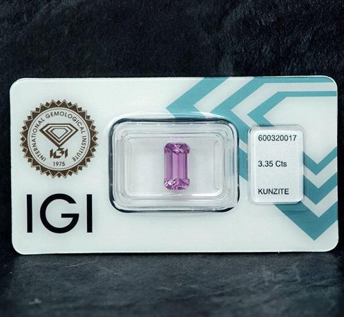 Kunziet - 3.35 ct - International Gemological Institute, Sieraden, Tassen en Uiterlijk, Edelstenen