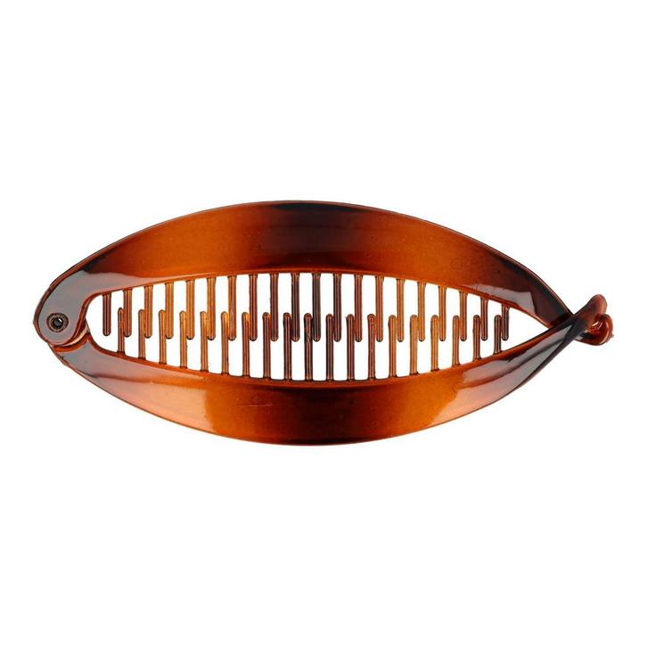 Haarspeld bananenklem - Staartklem basic glans 14cm - Bruin, Sieraden, Tassen en Uiterlijk, Uiterlijk | Haarverzorging