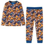 vidaXL Kinderpyjama met lange mouwen 104 cognackleurig, Verzenden, Nieuw