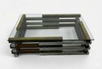 Middentafel - Glas, Brons, Staal - Salontafel met een basis