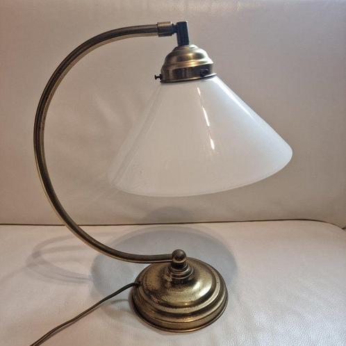 Tafellamp - Glas, Messing, Antiek en Kunst, Curiosa en Brocante