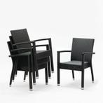 Bolero polyrotan stoelen met armleuning antraciet (4 stuks), Verzenden, Nieuw in verpakking