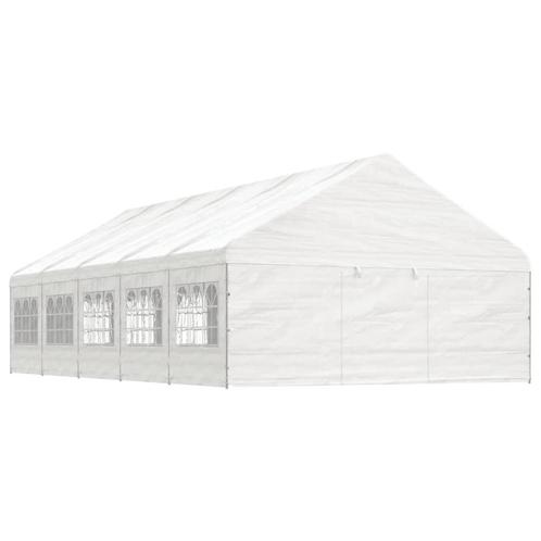 vidaXL Prieel met dak 11,15x5,88x3,75 m polyetheen wit, Tuin en Terras, Partytenten, Nieuw, Verzenden