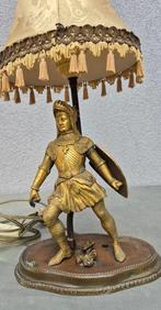 Staande lamp - Brons, IJzer, stof - Met bronzen Ridder., Antiek en Kunst