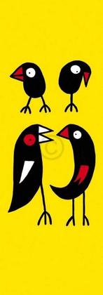 Kunstdruk Birdman Hans Lan - Lets talk about it 35x100cm, Verzenden, Nieuw