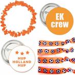 EK set met 1 oranje hawaii krans, 2 buttons en 4 armbanden, Hobby en Vrije tijd, Feestartikelen, Verzenden, Nieuw, Feestartikel