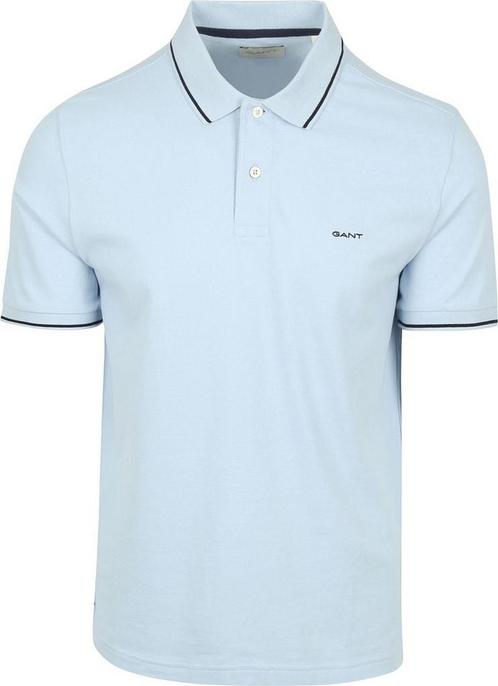 Gant Tipping Piqué Poloshirt Lichtblauw maat XL Heren, Kleding | Heren, Polo's, Nieuw, Maat 56/58 (XL), Verzenden