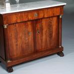 Empire Penantkast ca 1810 in mahonie met marmer blad No30021, Ophalen of Verzenden