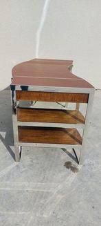 Bureau - Mahonie - Bureau uit de jaren 70 in roestvrij staal, Antiek en Kunst, Kunst | Designobjecten