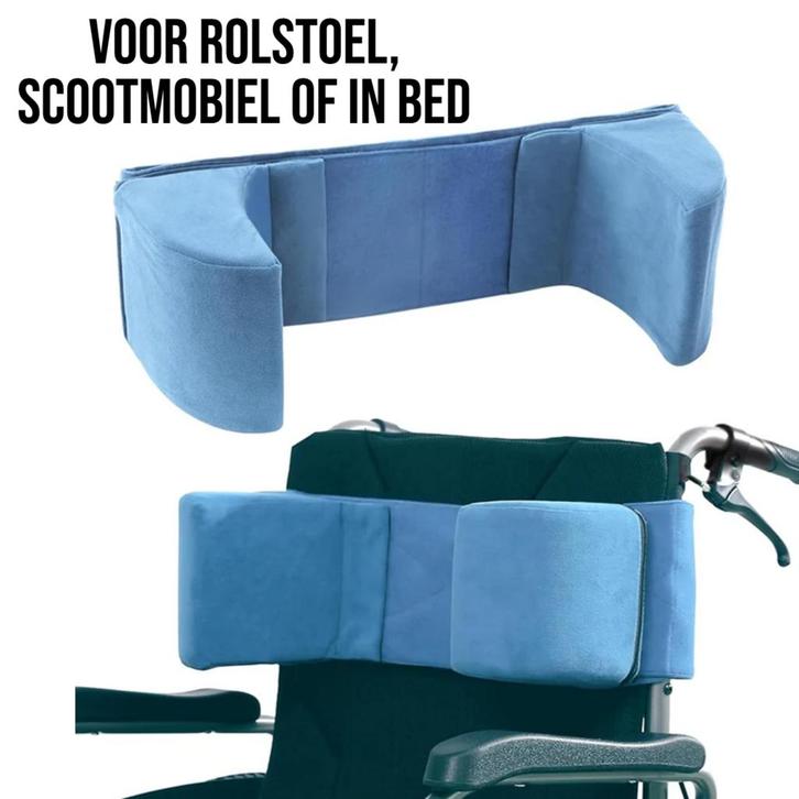 Rolstoel Zijsteunen Tegen Omvallen - Blauw Fleece - 200 x 15, Diversen, Brommobielen en Scootmobielen, Nieuw, Verzenden