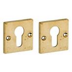 Set van twee PC-plaatjes Bauhaus messing antiek, Doe-het-zelf en Verbouw, Hang- en Sluitwerk, Verzenden, Nieuw