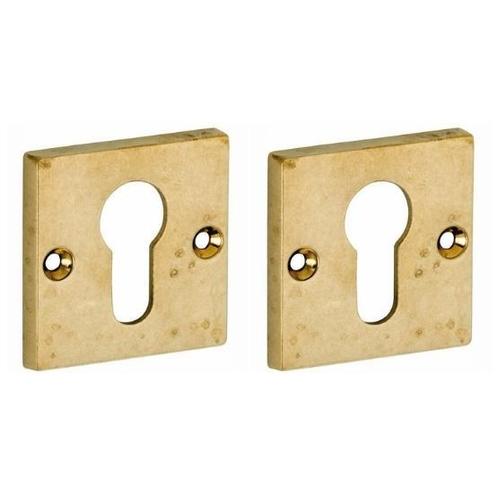 Set van twee PC-plaatjes Bauhaus messing antiek, Doe-het-zelf en Verbouw, Hang- en Sluitwerk, Verzenden