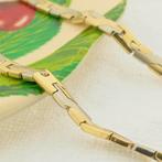 Bicolor gouden fantasie schakel ketting | 50,5 cm (geelgoud), Sieraden, Tassen en Uiterlijk, Kettingen, Ophalen of Verzenden, Gebruikt