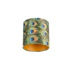 Velours lampenkap pauw dessin 20/20/20 met gouden binnenkant, Overige kleuren, Nieuw, Minder dan 25 cm, Modern