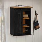 vidaXL Hangkast HALDEN met schuifdeur 49x22,5x70 cm, Huis en Inrichting, Keuken | Keukenelementen, Verzenden, Nieuw, Zwart