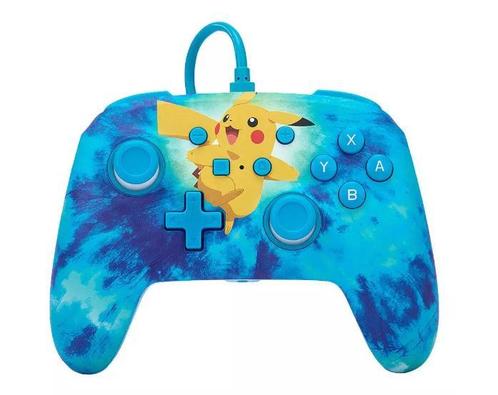 Nintendo Switch Controller Tie Dye Pikachu Edition - Blauw -, Spelcomputers en Games, Spelcomputers | Nintendo Switch, Zo goed als nieuw