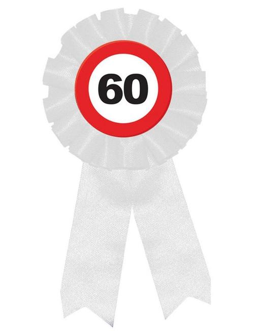 Rozet Verkeersbord 60 Jaar, Hobby en Vrije tijd, Feestartikelen, Nieuw, Ophalen of Verzenden