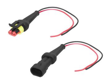 IP67 connector set - 20cm kabel - 12 tot 24 Volt - 2 pin sup beschikbaar voor biedingen