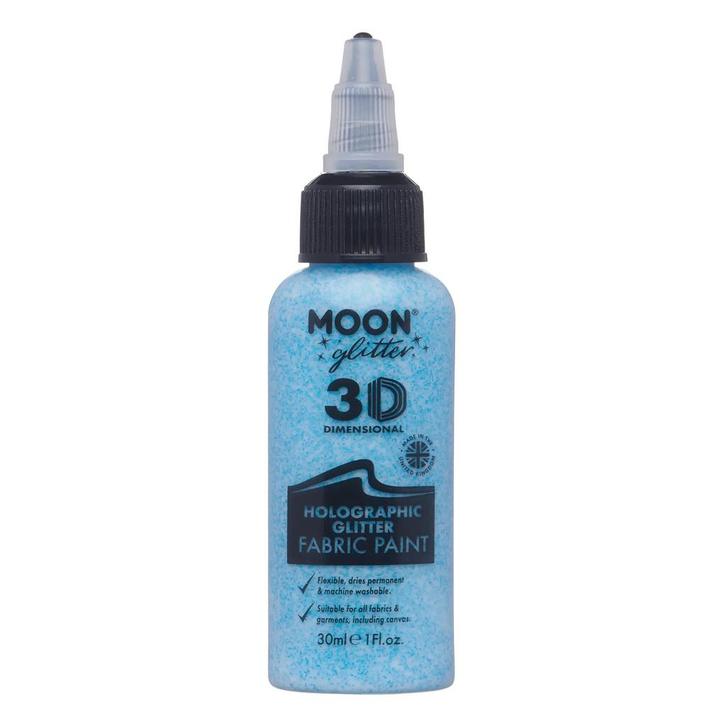 Moon Glitter Holographic Glitter Fabric Paint Blue 30ml, Hobby en Vrije tijd, Feestartikelen, Nieuw, Verzenden