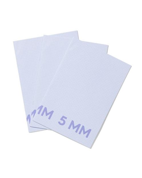 HEMA Schriften A4 geruit 5mm blauw - 3 stuks, Diversen, Agenda's, Nieuw, Verzenden