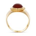 Ring - 18 karaat Geel goud Koraal, Sieraden, Tassen en Uiterlijk, Ringen, Nieuw