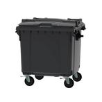 Afvalcontainer 4 wiel 1100 liter grijs met grijze split lid, Verzenden, Nieuw