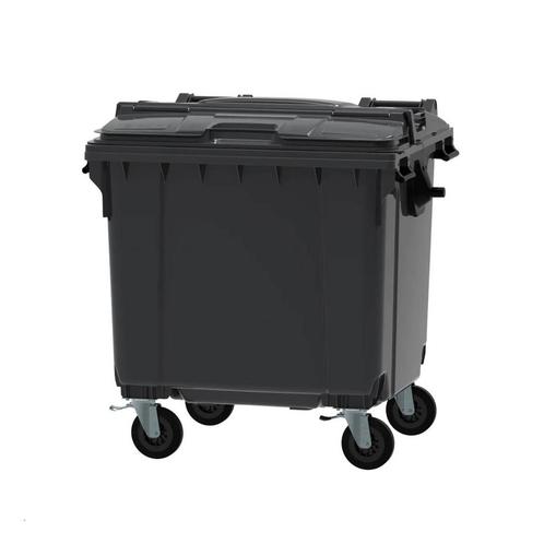 Afvalcontainer 4 wiel 1100 liter grijs met grijze split lid, Huis en Inrichting, Badkamer | Badtextiel en Accessoires, Nieuw, Verzenden