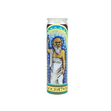 Socrates Secular Saint Candle - 8.5 Inch Glass Prayer Votive beschikbaar voor biedingen