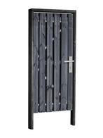 Zwart grenen poort | Hoogte 190 cm | Incl. hang & sluitwer.., 1 tot 2 meter, Nieuw, IJzer, Minder dan 3 meter