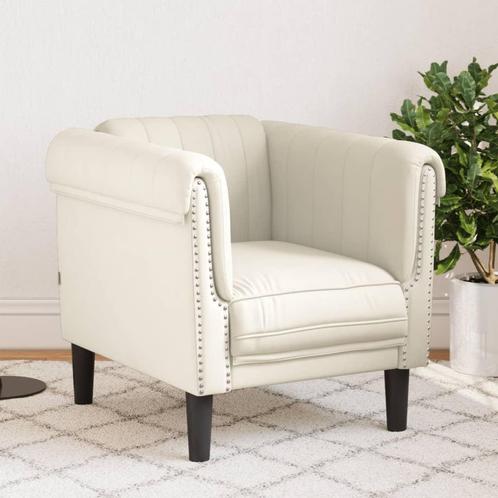 vidaXL Fauteuil fluweel crèmekleurig, Huis en Inrichting, Banken | Bankstellen, Nieuw, Stof, Eenpersoons, Verzenden