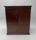 Sieradendoos - vlinder - Hout - Spiegel & Zijdeuren, Antiek en Kunst