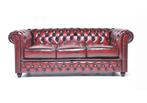 Chesterfield Eco Leather Line – Antiek Rood 3-zits bank, Overige materialen, Verzenden, Chesterfield, 75 tot 100 cm