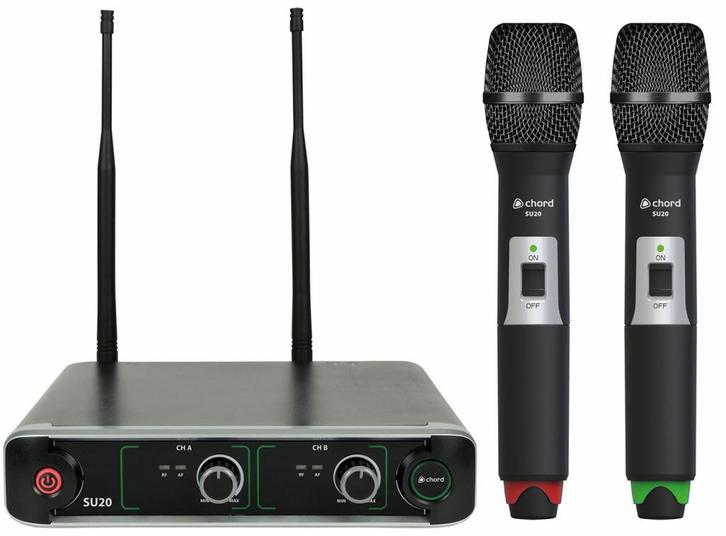 Adastra SU20-H-RG Dual UHF Microfoon Systeem Met 2x, Muziek en Instrumenten, Microfoons, Overige typen, Nieuw, Verzenden