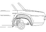 Mercedes W114/W115, 1968 - 1975 - spatbordrand, binnen, l...