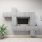 vidaXL 10-delige Tv-meubelset bewerkt hout betongrijs, Huis en Inrichting, Verzenden, Nieuw, 50 tot 100 cm, Minder dan 100 cm