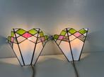 Wandlamp (2) - Set van 2 Vintage Tiffany Stijl Glas-in-Lood, Antiek en Kunst, Curiosa en Brocante