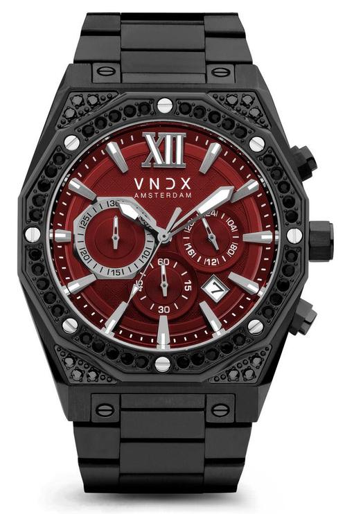 VNDX Wise Man Steel Stones Black Red MB11880-07 Limited, Sieraden, Tassen en Uiterlijk, Horloges | Heren, Staal, Nieuw, Staal