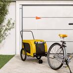 vidaXL Hondenfietstrailer oxford stof en ijzer geel en zwart, Verzenden, Nieuw