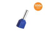 Dubbele Adereindhuls Geïsoleerd 2,5mm² Blauw 100 stuks, Ophalen of Verzenden, Nieuw