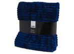 SENZA Ribbel Plaid - Deken - 150x130cm - Blauw, Huis en Inrichting, Verzenden, Nieuw