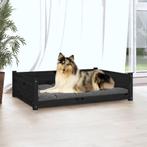 vidaXL Hondenmand 95,5x65,5x28 cm massief grenenhout zwart, Dieren en Toebehoren, Honden-accessoires, Nieuw, Verzenden