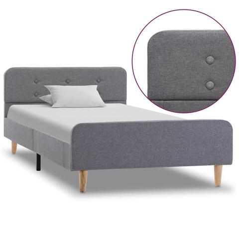 vidaXL Bedframe stof lichtgrijs 100x200 cm, Huis en Inrichting, Slaapkamer | Bedden, 100 cm, 200 cm, Grijs, Eenpersoons, Nieuw