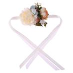 Polscorsage lintsluiting champagne blauw kant en klaar, Huis en Inrichting, Woonaccessoires | Kunstplanten en Kunstbloemen, Ophalen of Verzenden