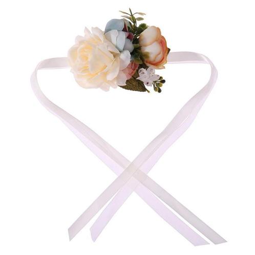 Polscorsage lintsluiting champagne blauw kant en klaar, Huis en Inrichting, Woonaccessoires | Kunstplanten en Kunstbloemen, Nieuw